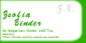 zsofia binder business card